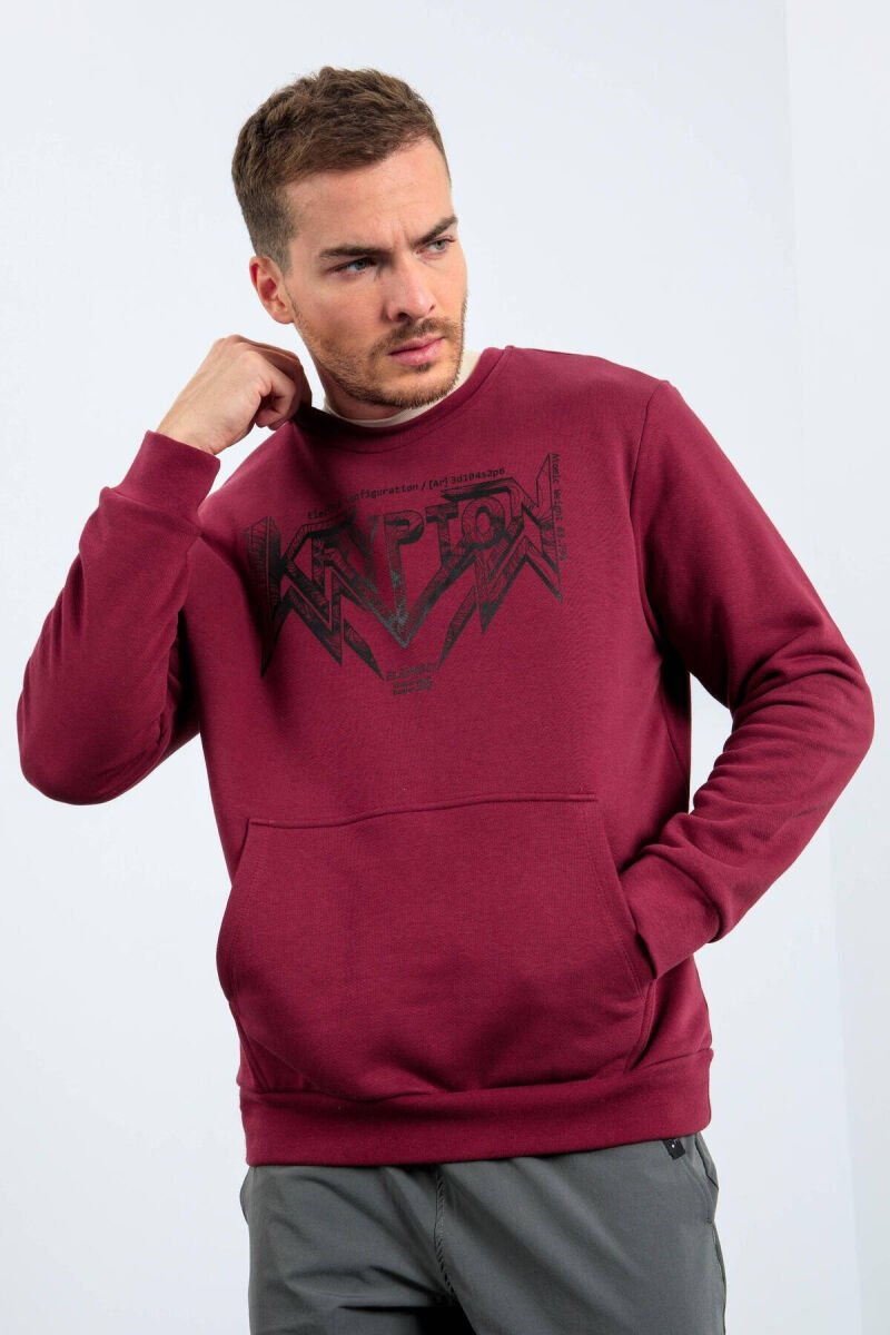 WRITTING ONE COLOR MEN HODDIE BURGUNDY/VISHNJE - 1