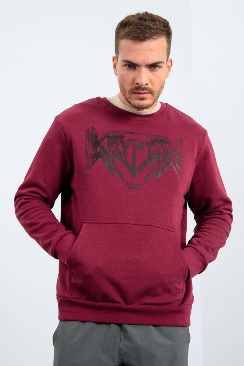 WRITTING ONE COLOR MEN HODDIE BURGUNDY/VISHNJE - 2
