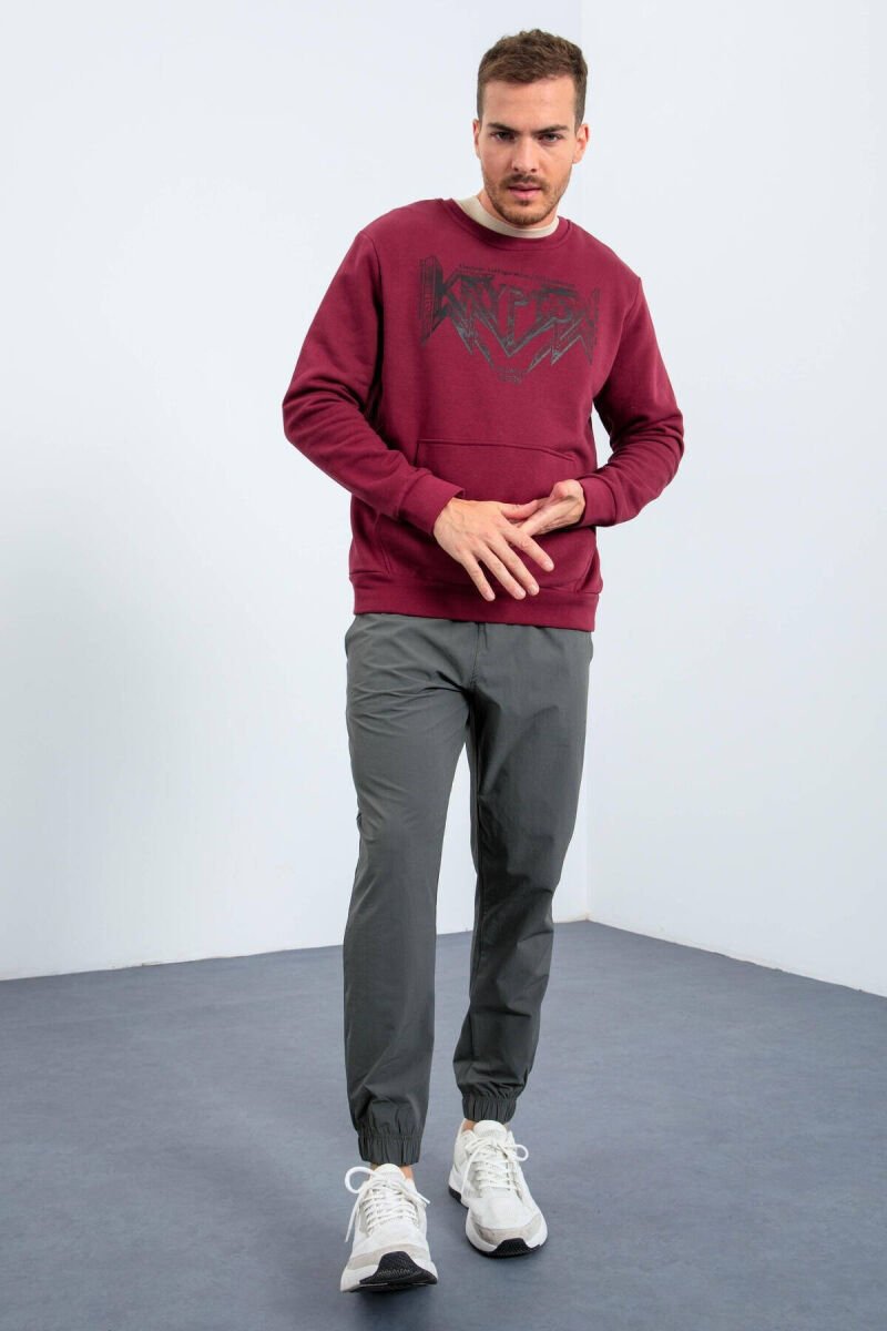 WRITTING ONE COLOR MEN HODDIE BURGUNDY/VISHNJE - 3
