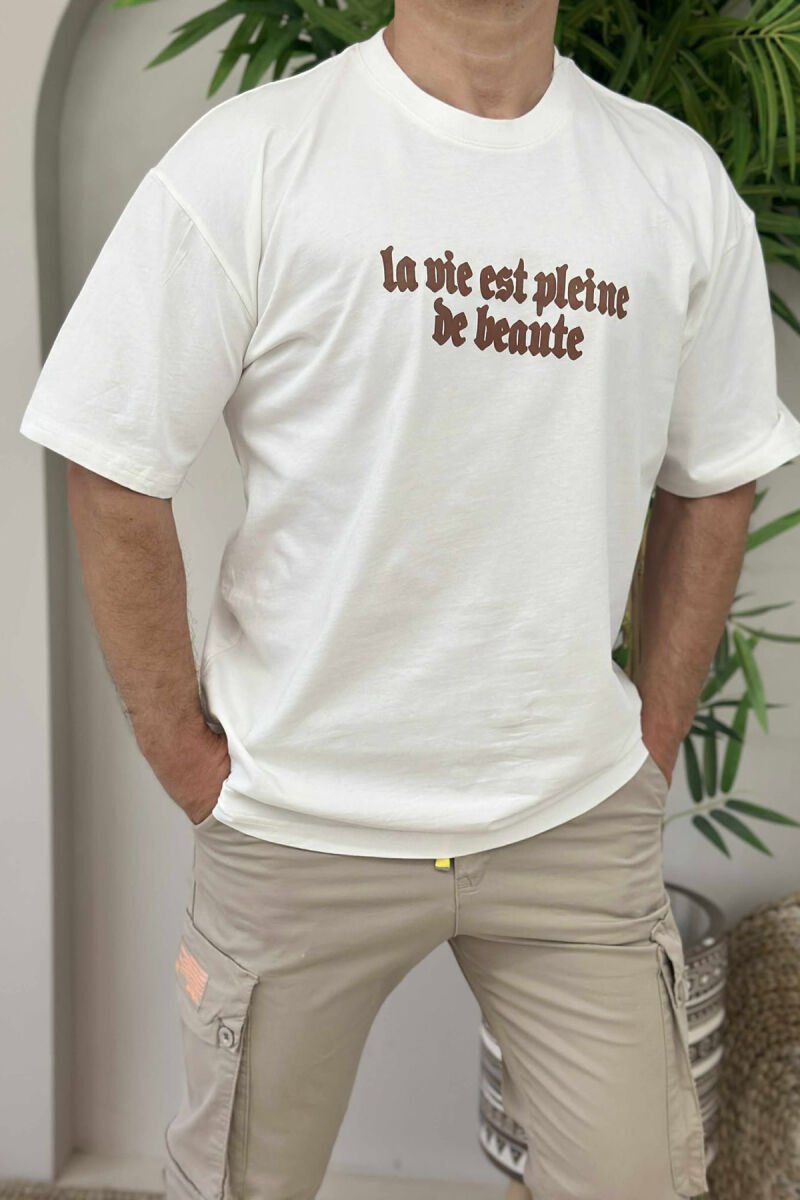 WRITTINGS BACK IMAGE MEN T-SHIRT WHITE-E BARDHE - 2