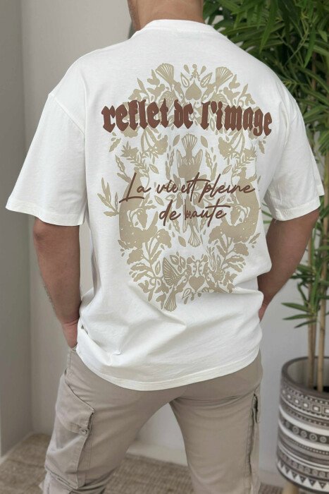 WRITTINGS BACK IMAGE MEN T-SHIRT WHITE-E BARDHE - 4