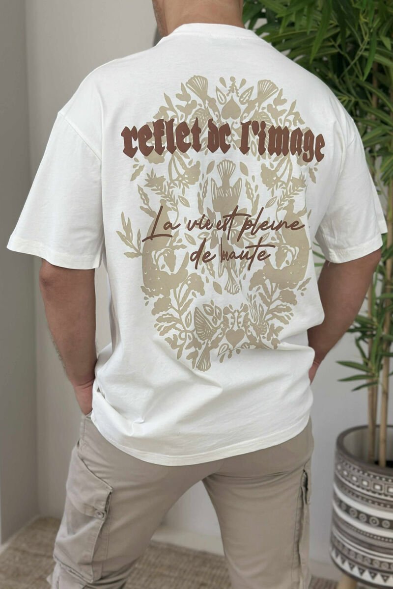 WRITTINGS BACK IMAGE MEN T-SHIRT WHITE-E BARDHE - 4