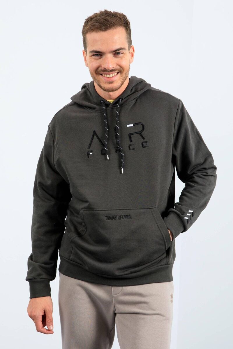 WRITTINGS COTTON MEN HOODIE DARK GREEN/JEE - 1