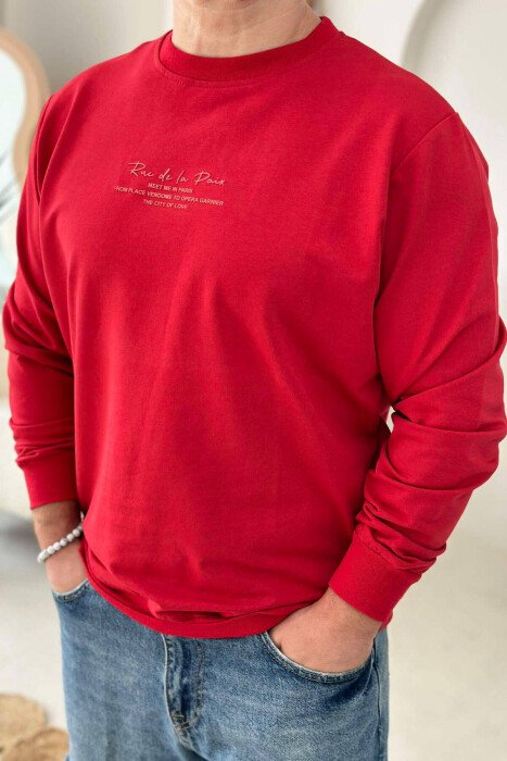 WRITTINGS COTTON MEN SWEATSHIRT RED/E KUQE - 1