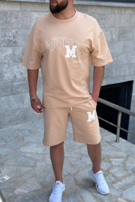 WRITTINGS COTTON MEN SWEATSUIT SET BEIGE/BEZHE - 1