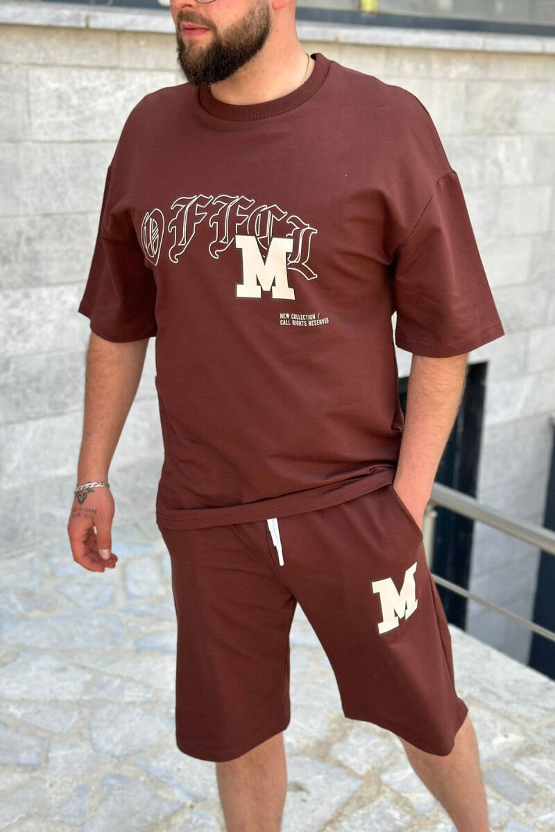 WRITTINGS COTTON MEN SWEATSUIT SET BROWN/KAFE - 3