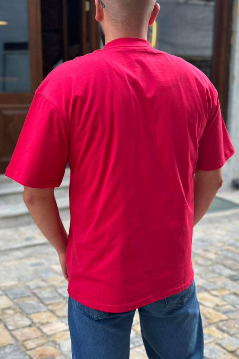 WRITTINGS COTTON MEN T-SHIRT RED/E KUQE - 2