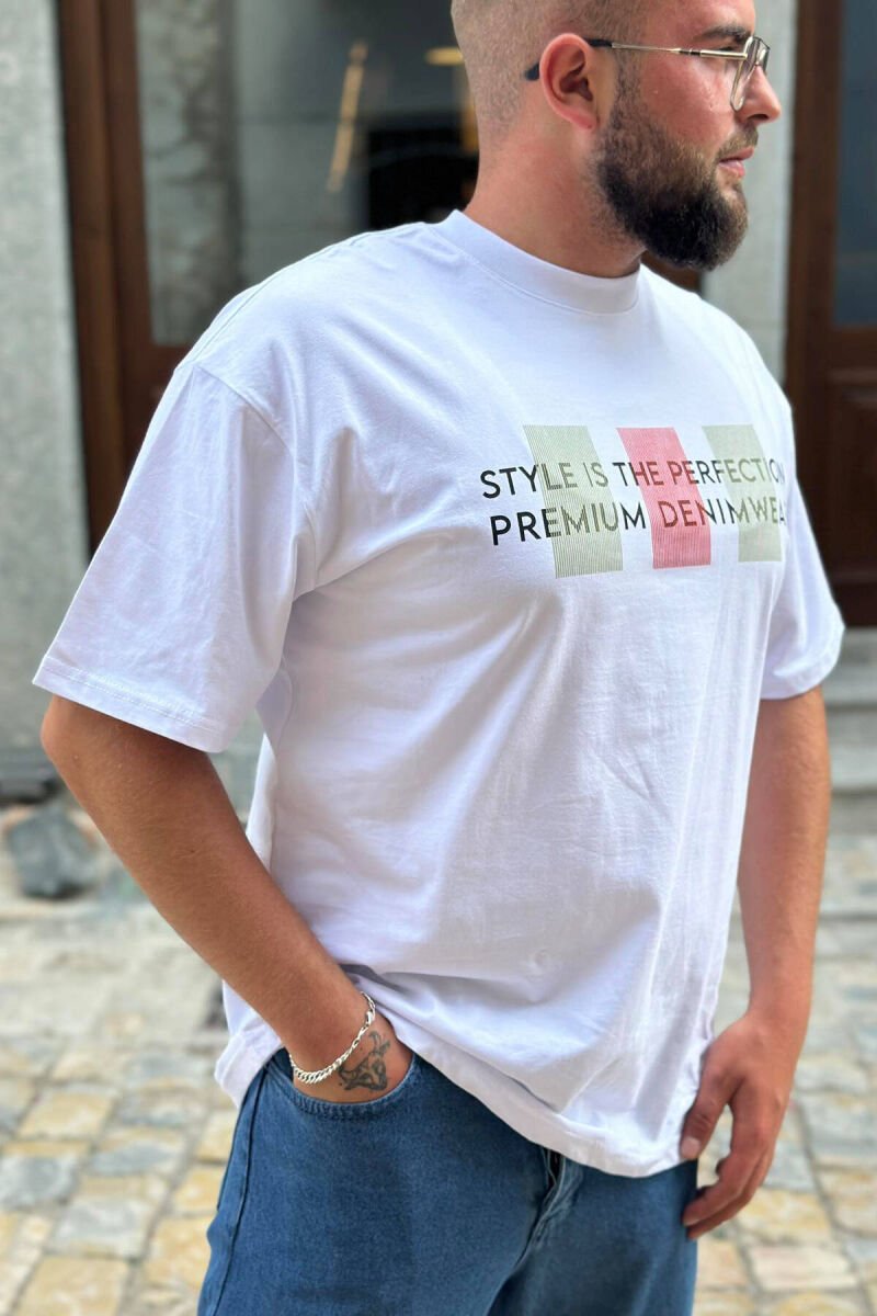 WRITTINGS COTTON MEN T-SHIRT WHITE-E BARDHE - 3