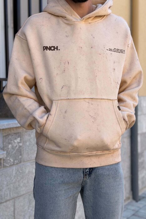 WRITTINGS FLUFFY MEN HOODIE BEIGE/BEZHE - 5