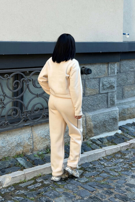 WRITTINGS FLUFFY SWEATSHIRT + SWEATPANTS WOMAN SET BEIGE/BEZHE - 5