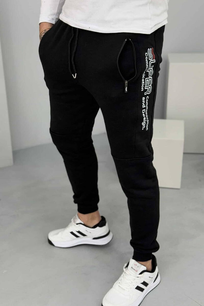 WRITTINGS MEN FLUFFY SWEATPANTS BLACK/ E ZEZE - 3