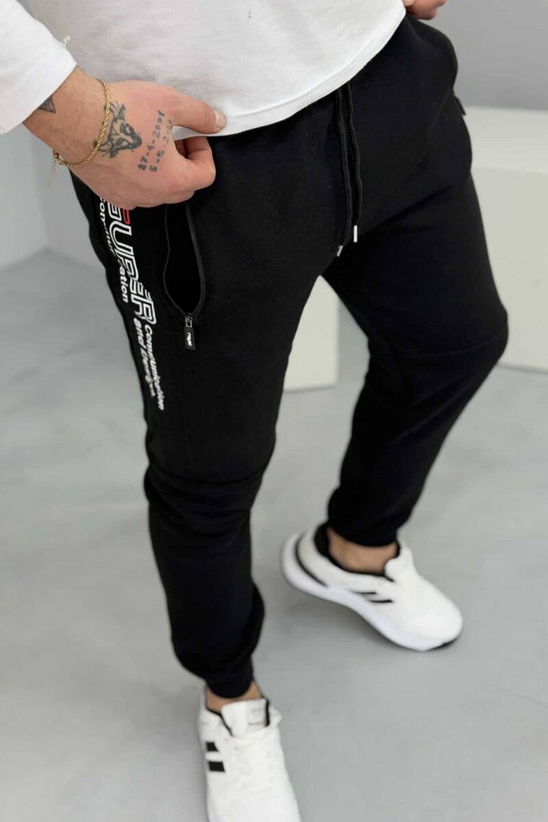 WRITTINGS MEN FLUFFY SWEATPANTS BLACK/ E ZEZE - 4