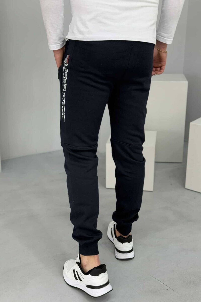 WRITTINGS MEN FLUFFY SWEATPANTS DARK BLUE/BEE - 4