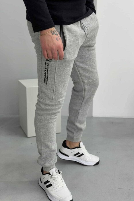 WRITTINGS MEN FLUFFY SWEATPANTS LIGHT GREY/GZ - 5
