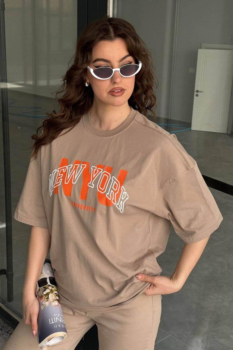 WRITTINGS NEW YORK WOMAN T-SHIRT BEIGE/BEZHE - 1