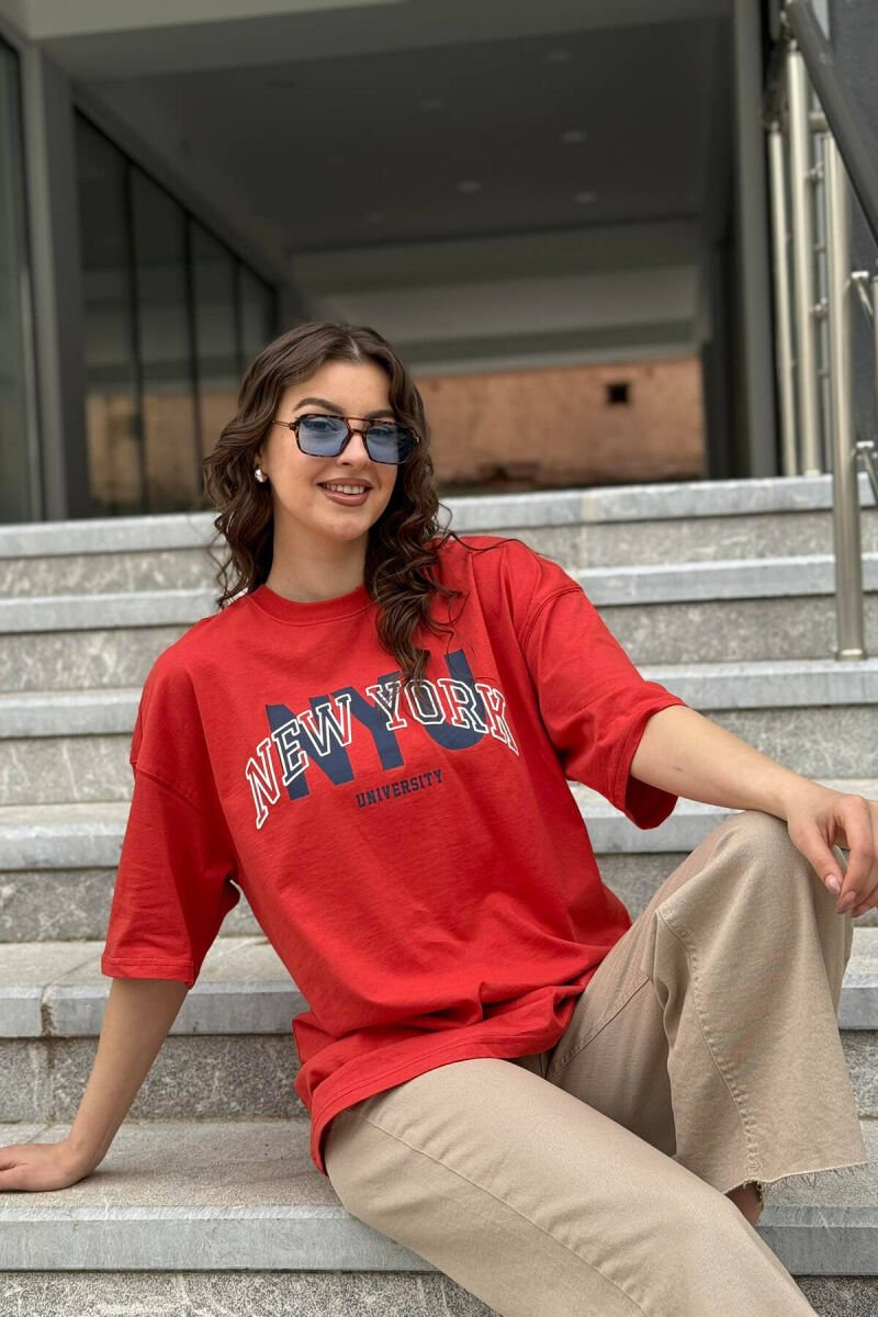 WRITTINGS NEW YORK WOMAN T-SHIRT ORANGE/PORTOKALLI - 1