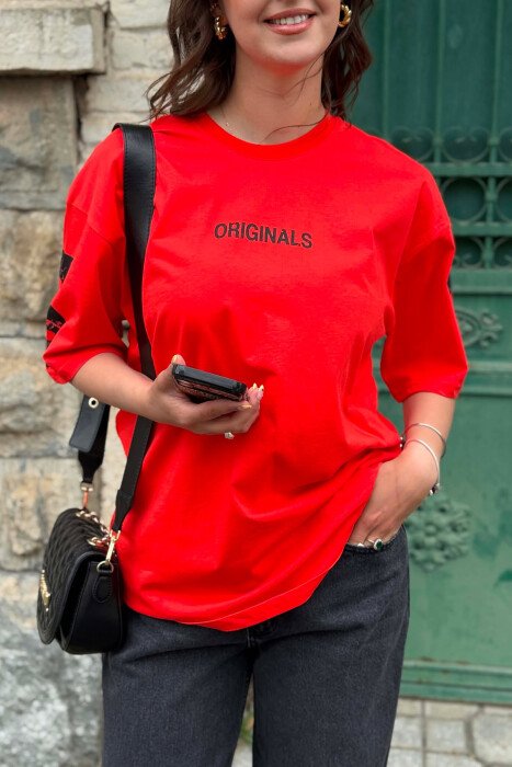 WRITTINGS ONE COLOR WOMAN T-SHIRT + 6 PAIR SOCKS ORANGE/PORTOKALLI - 2