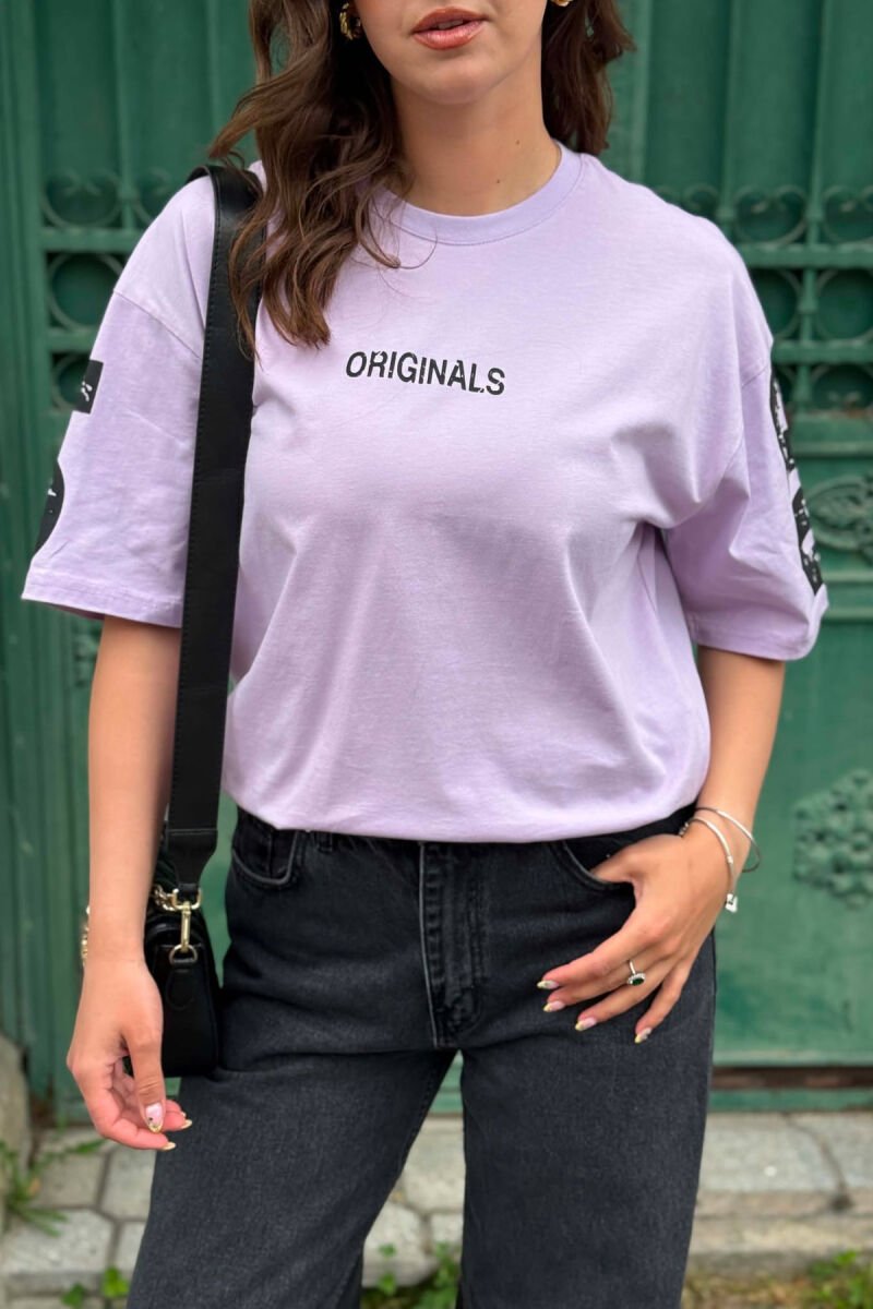 WRITTINGS ONE COLOR WOMAN T-SHIRT + 6 PAIR SOCKS PURPLE/LEJLA - 3