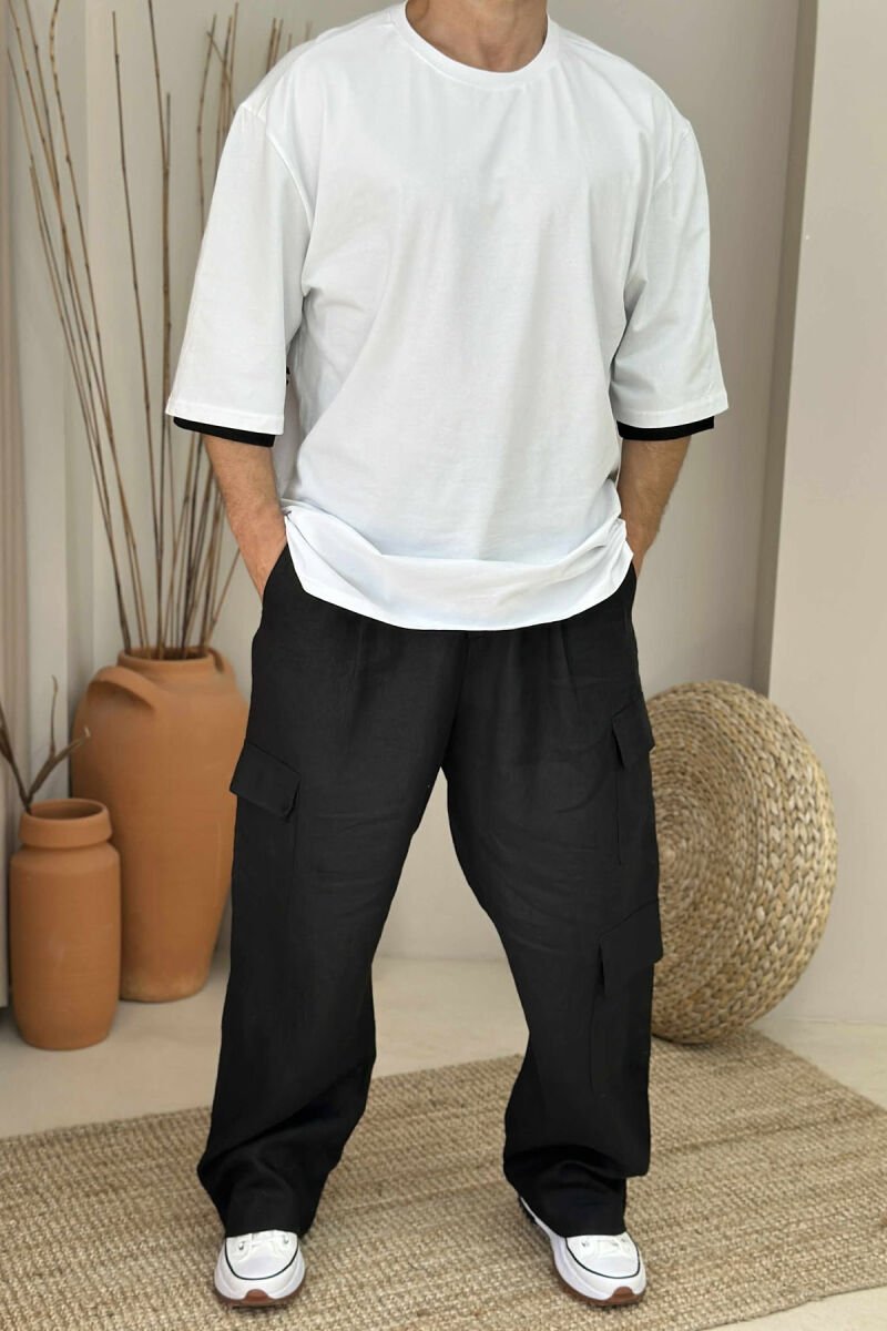 WRITTINGS ROUND NECK MEN T-SHIRT WHITE-BLACK/BAZE - 1