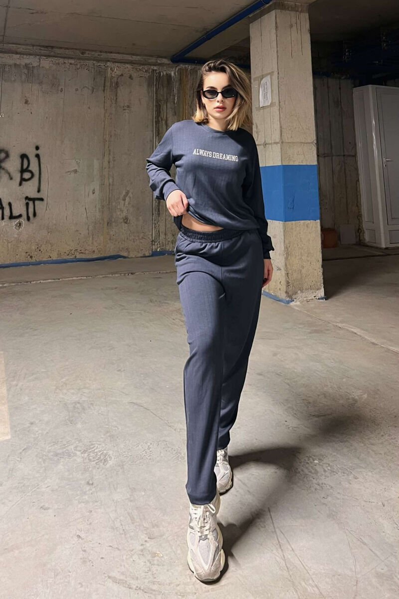 WRITTINGS STRIPED WOMEN SET DARK GREY/GEE - 1