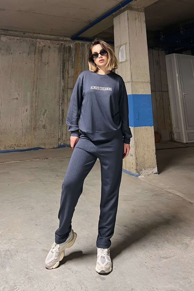 WRITTINGS STRIPED WOMEN SET DARK GREY/GEE - 5