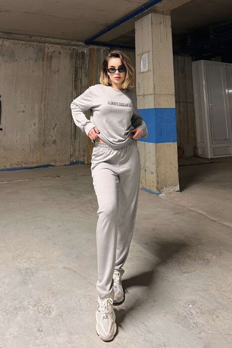 WRITTINGS STRIPED WOMEN SET GREY/GRI 