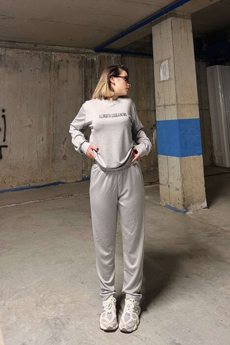 WRITTINGS STRIPED WOMEN SET GREY/GRI - 4