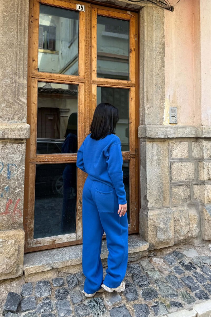 WRITTINGS SWEATSHIRT + SWEATPANTS FLUFFY WOMAN SET BLUE/BLU - 4