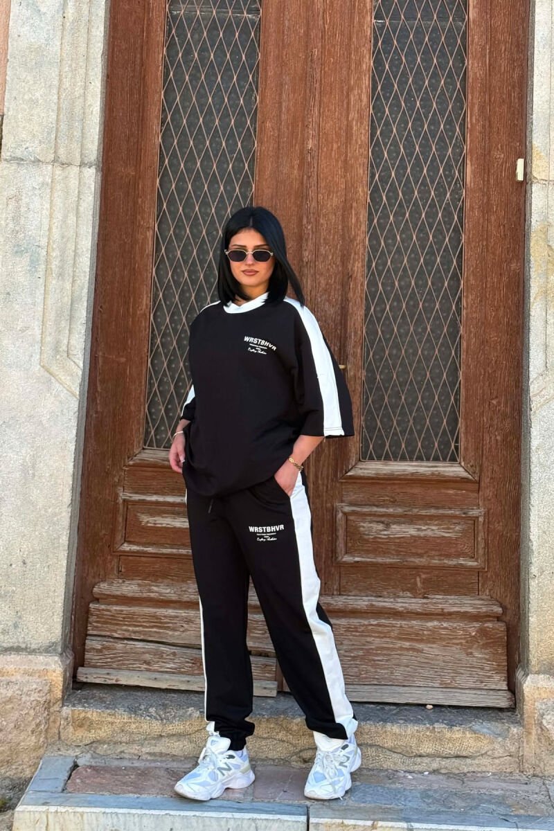 WRITTINGS T-SHIRT + JOGGERS WOMEN SET BLACK/ E ZEZE - 4