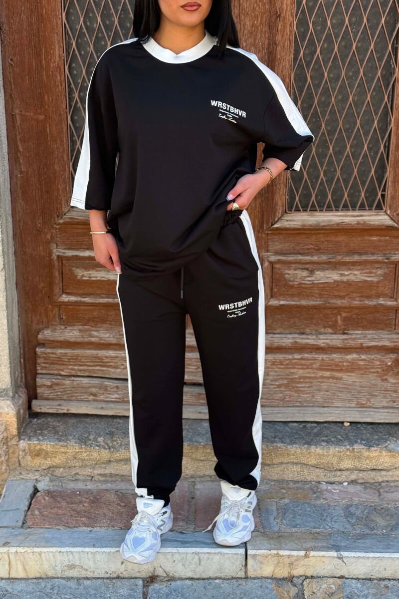 WRITTINGS T-SHIRT + JOGGERS WOMEN SET BLACK/ E ZEZE - 5