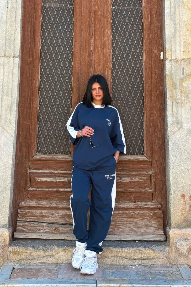 WRITTINGS T-SHIRT + JOGGERS WOMEN SET BLUE/BLU - 3