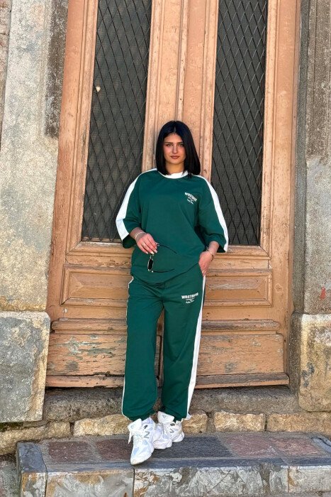 SET T-SHIRT ME SHKRIME + TUTA PER FEMRA NE NGJYRE JESHILE 