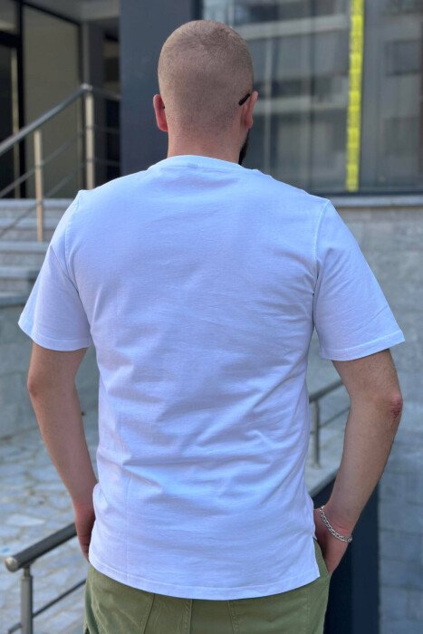 WRRITINGS ONE COLOR MEN T-SHIRT WHITE-E BARDHE - 2