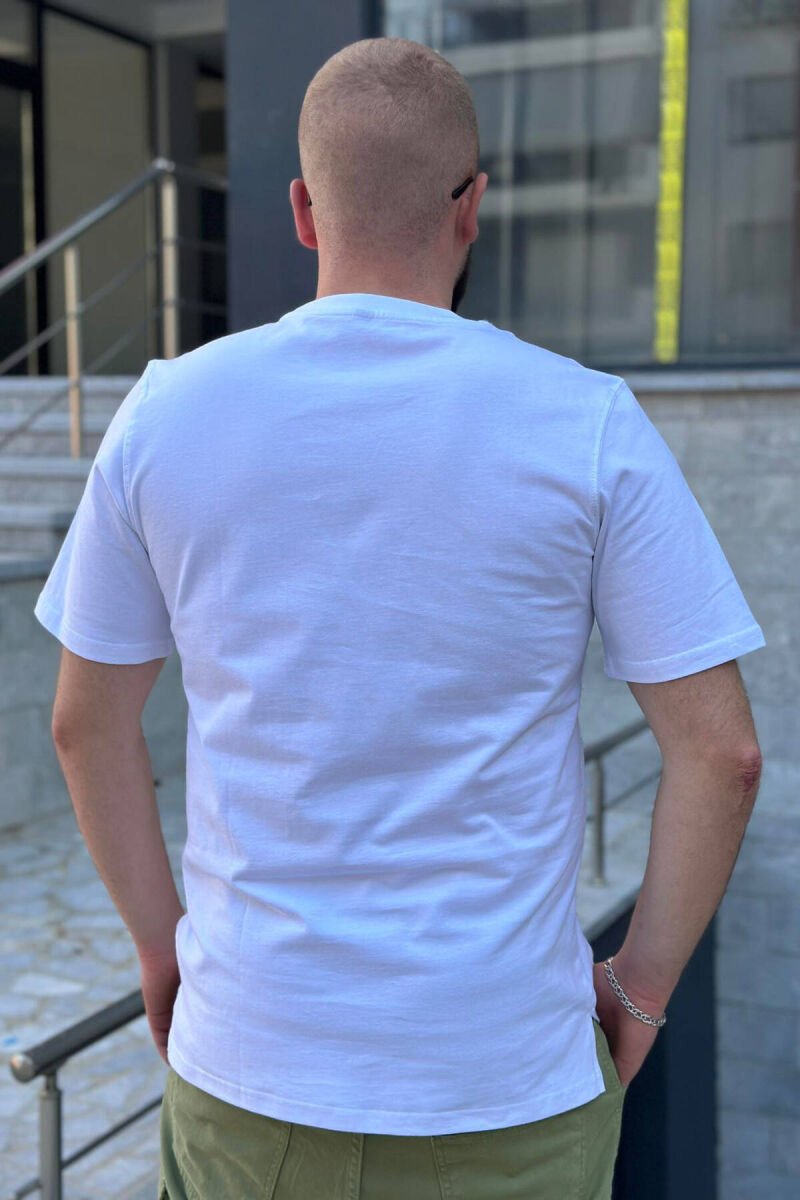 WRRITINGS ONE COLOR MEN T-SHIRT WHITE-E BARDHE - 2