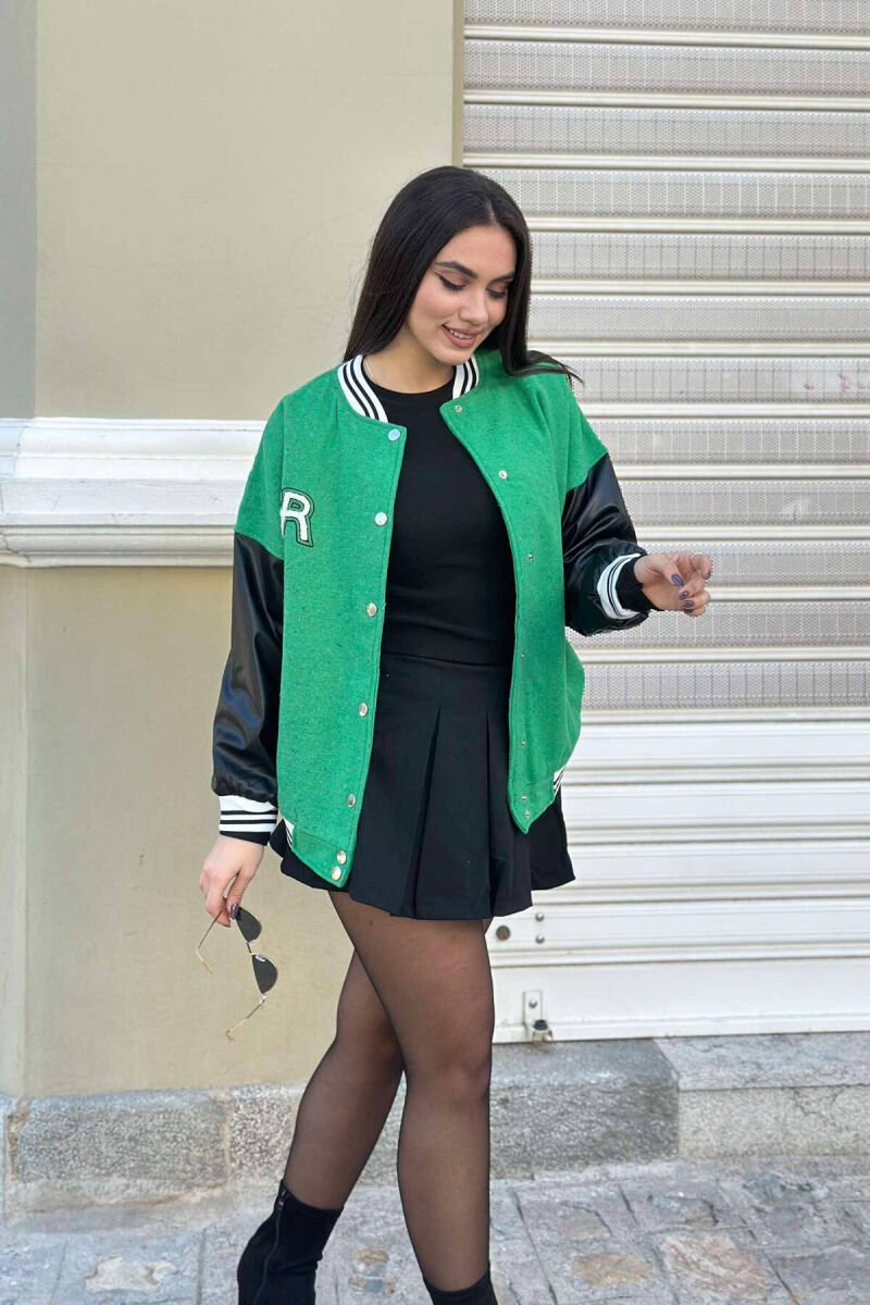 XHAKETË BOMBER ME KOPSA PËR FEMRA NË NGJYRËN E JESHILE - 3