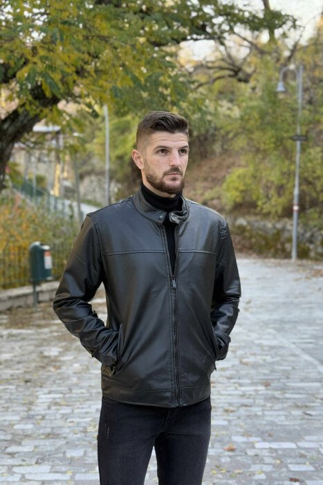 XHAKETË E THJESHTË MOTORRISTI PËR MESHKUJ NË NGJYRËN E ZEZË - 2