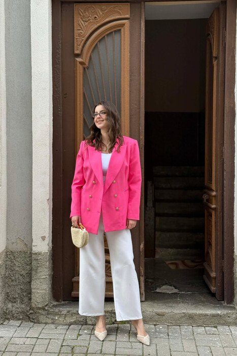 XHAKETE KLASIKE ME BUTONA GOLD PER FEMRA NE NGJYRE ROZE - 1