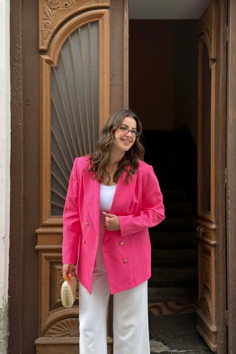 XHAKETE KLASIKE ME BUTONA GOLD PER FEMRA NE NGJYRE ROZE - 2