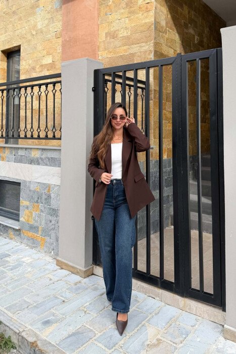 XHAKETE KLASIKE NJE NGJYRESHE PER FEMRA NE NGJYRE KAFE - 4