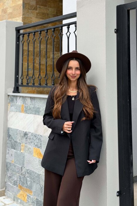 XHAKETE KLASIKE NJE NGJYRESHE PER FEMRA NE NGJYRE TE ZEZE - KLAUDIO FASHION