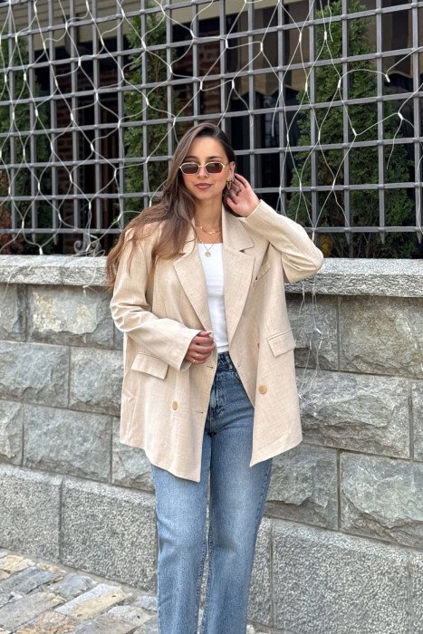 XHAKETE KLASIKE PER FEMRA NE NGJYRE BEZHE - KLAUDIO FASHION