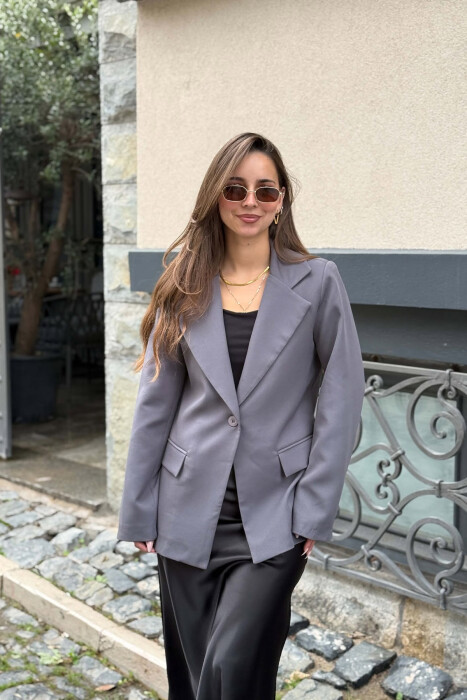 XHAKETE KLASIKE PER FEMRA NE NGJYRE GRI TE ERRET - KLAUDIO FASHION