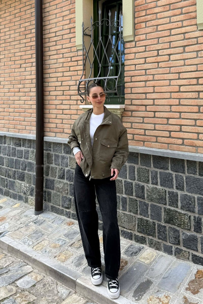 XHAKETE ME BUTONA DHE ZINXHIR PER FEMRA NE NGJYRE JESHILE - 3