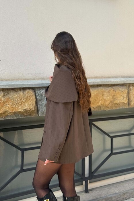 XHAKETE ME DIZAJN ME VIJA ME DETAJIN E SHALLIT PER FEMRA NE NGJYRE KAFE - 5
