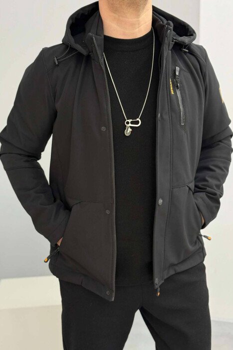 ZIPPERED MEN PUFFER JACKET BLACK/ E ZEZE 