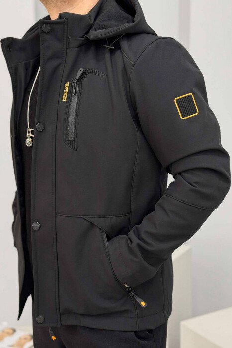 ZIPPERED MEN PUFFER JACKET BLACK/ E ZEZE - 2