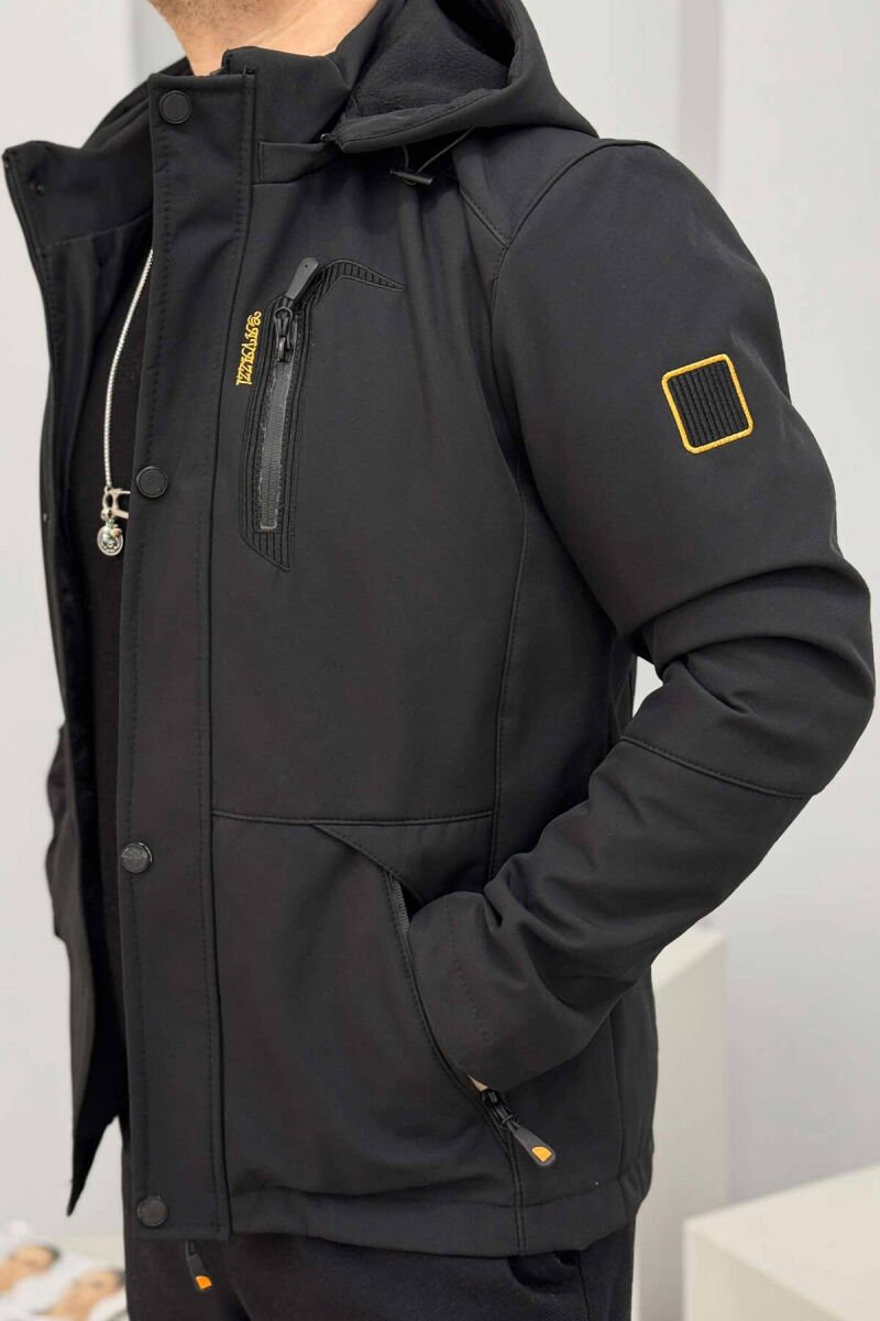 ZIPPERED MEN PUFFER JACKET BLACK/ E ZEZE - 2