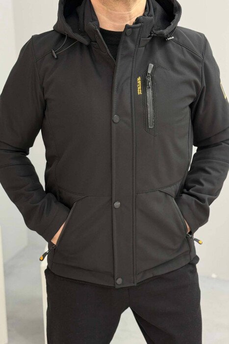 ZIPPERED MEN PUFFER JACKET BLACK/ E ZEZE - 5