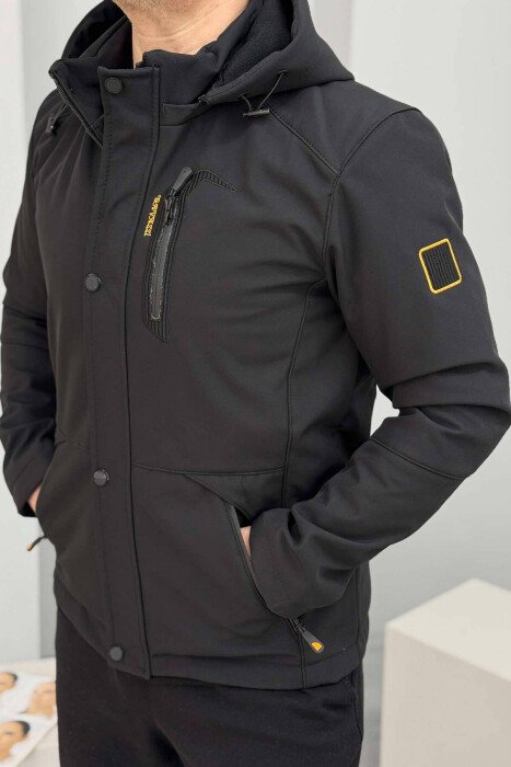 ZIPPERED MEN PUFFER JACKET BLACK/ E ZEZE - 7