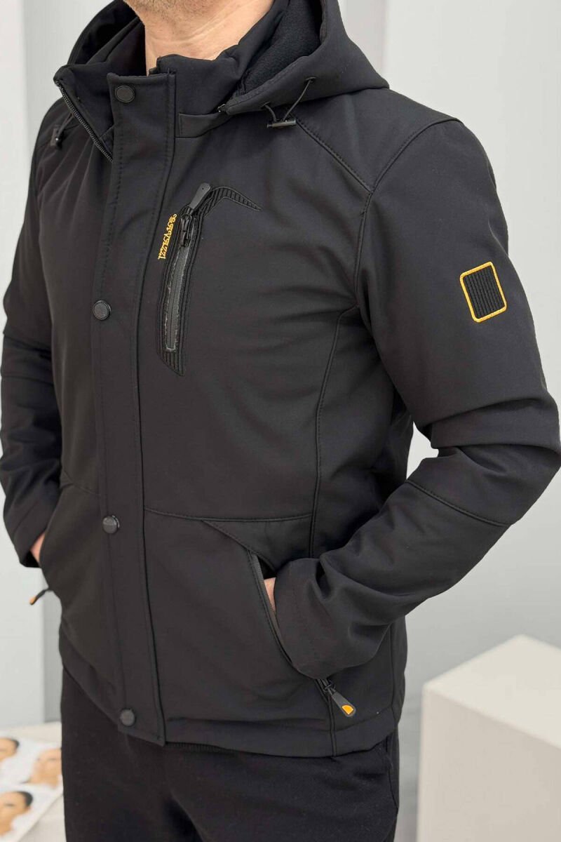 ZIPPERED MEN PUFFER JACKET BLACK/ E ZEZE - 7